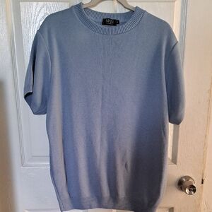Boohoo Men's Light Blue Crewneck Sweater